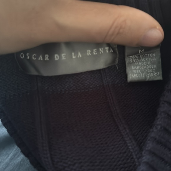 NWOT Oscar de la Renta blue striped sweater / size medium - Picture 4 of 4